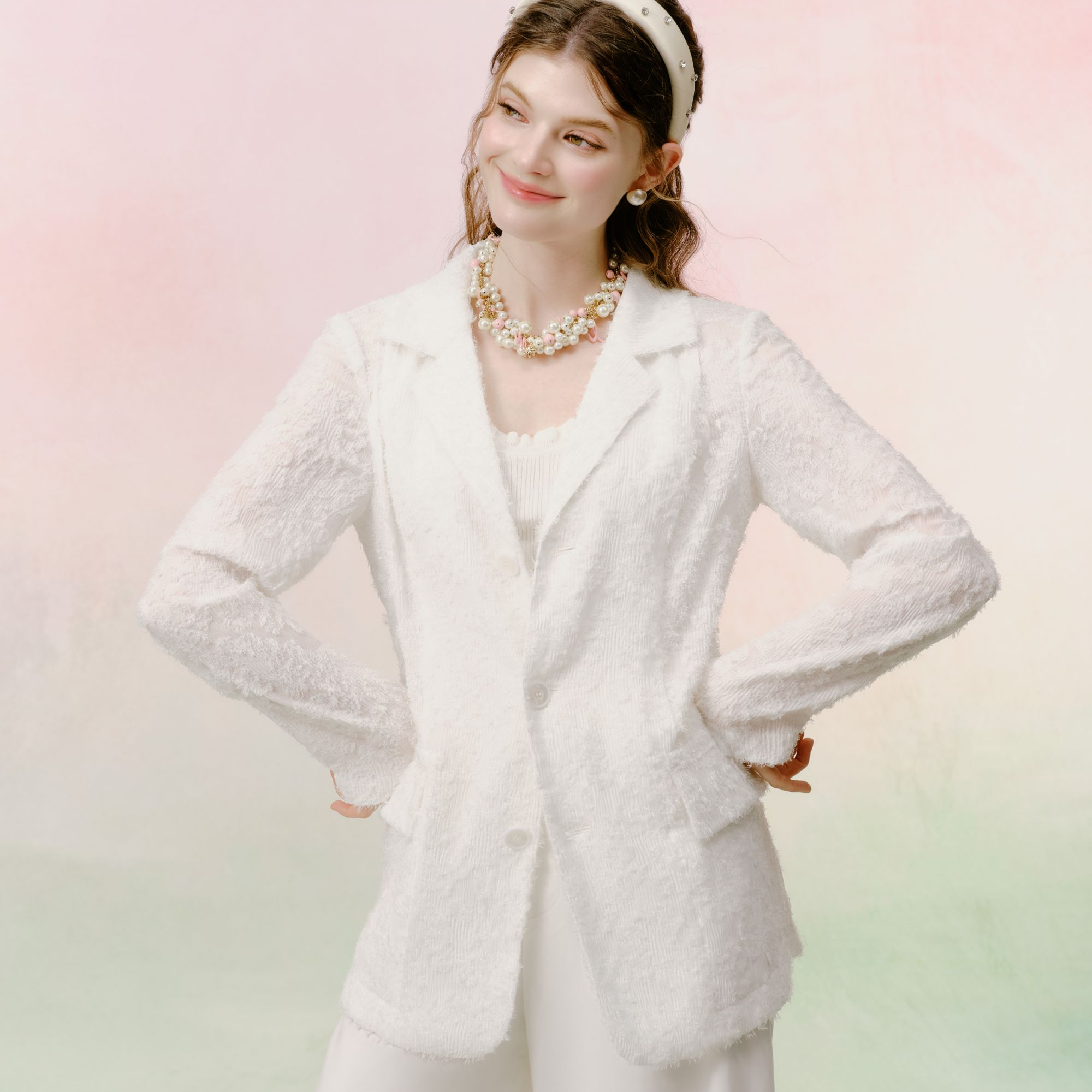 limil/丽米儿25新款上衣长袖气质百搭复古西装外套女940002