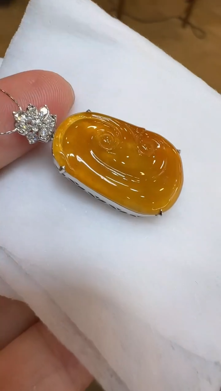 翡翠18K金镶嵌吊坠(不含链)多样性团购发一件