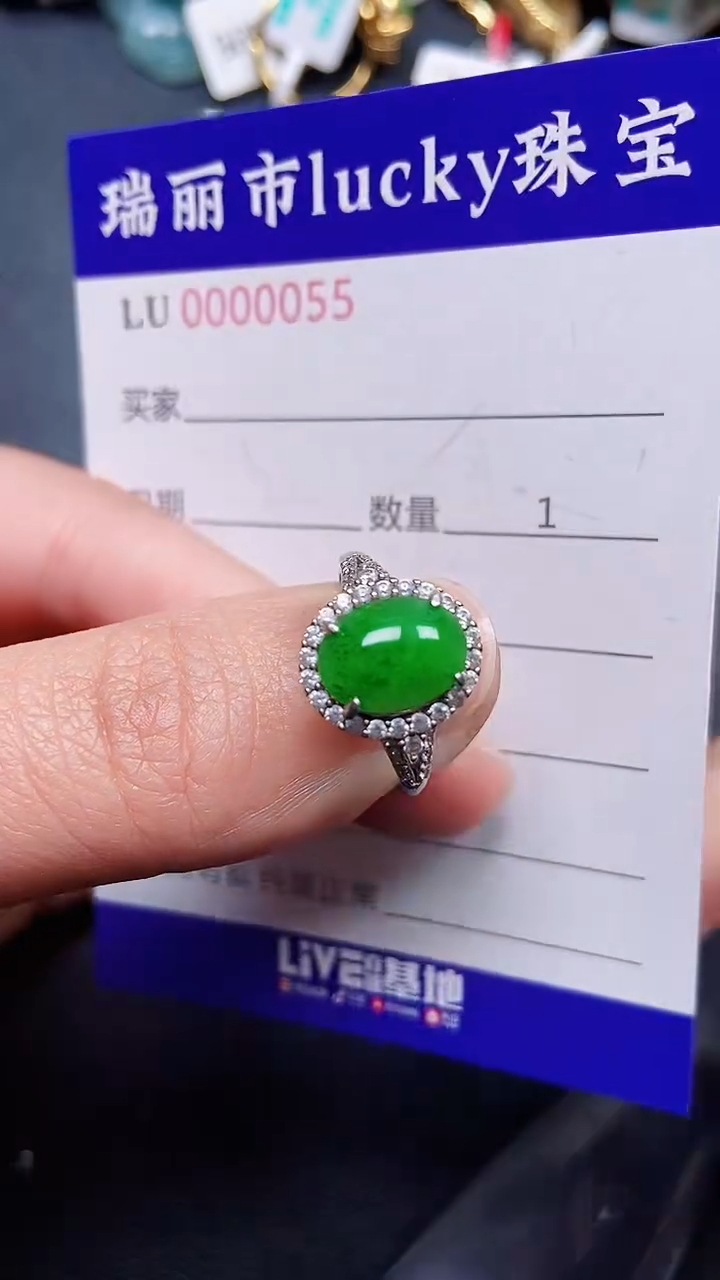 颈饰银S925镶嵌翡翠0055