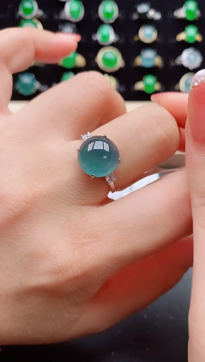 【闪购商品】翡翠戒指银S925镶嵌85800