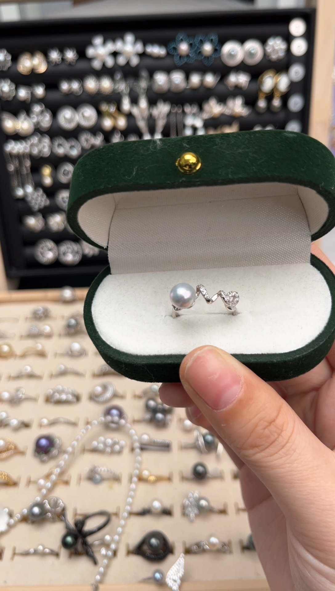 【闪购商品】海水珍珠戒指银S925镶嵌有瑕疵