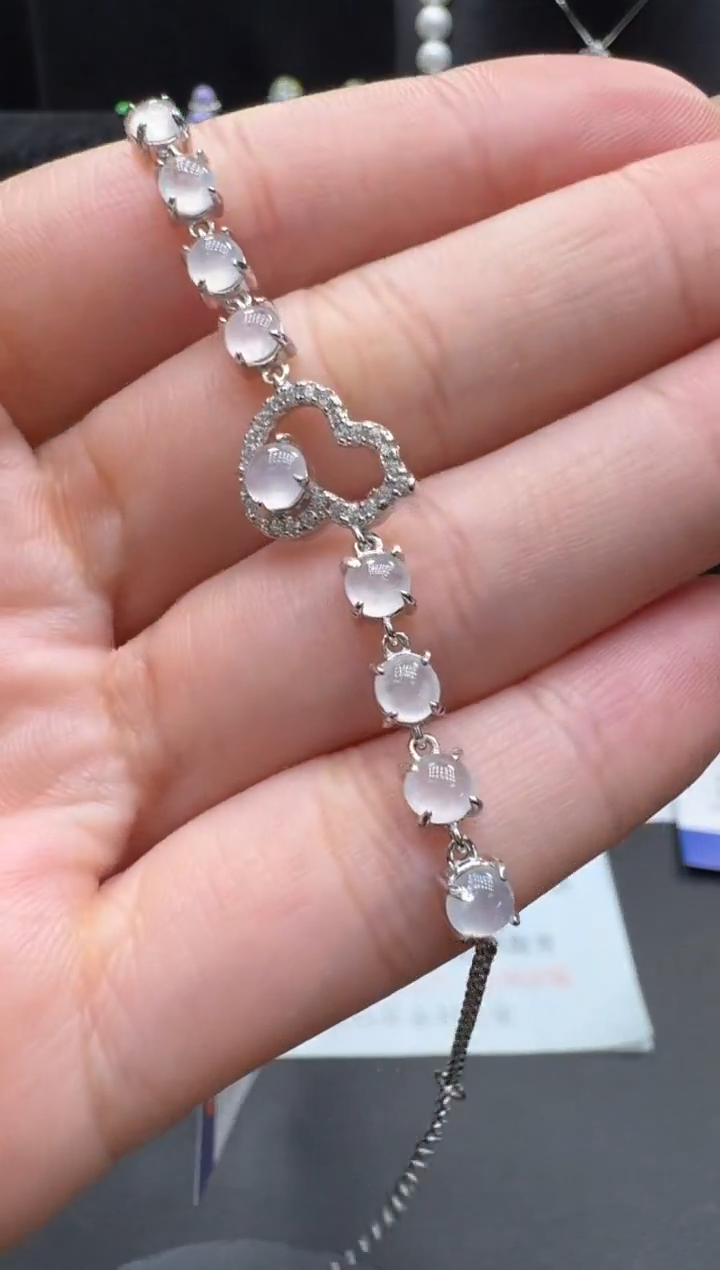 银S925镶嵌手链翡翠翡翠手链