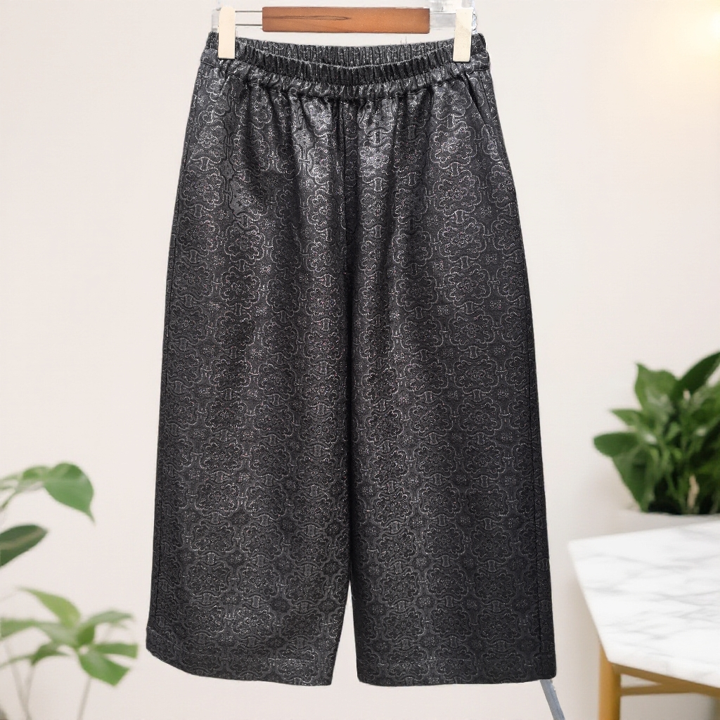 黑定胜：丝毛休闲百搭时尚茧型裤裤九分裤