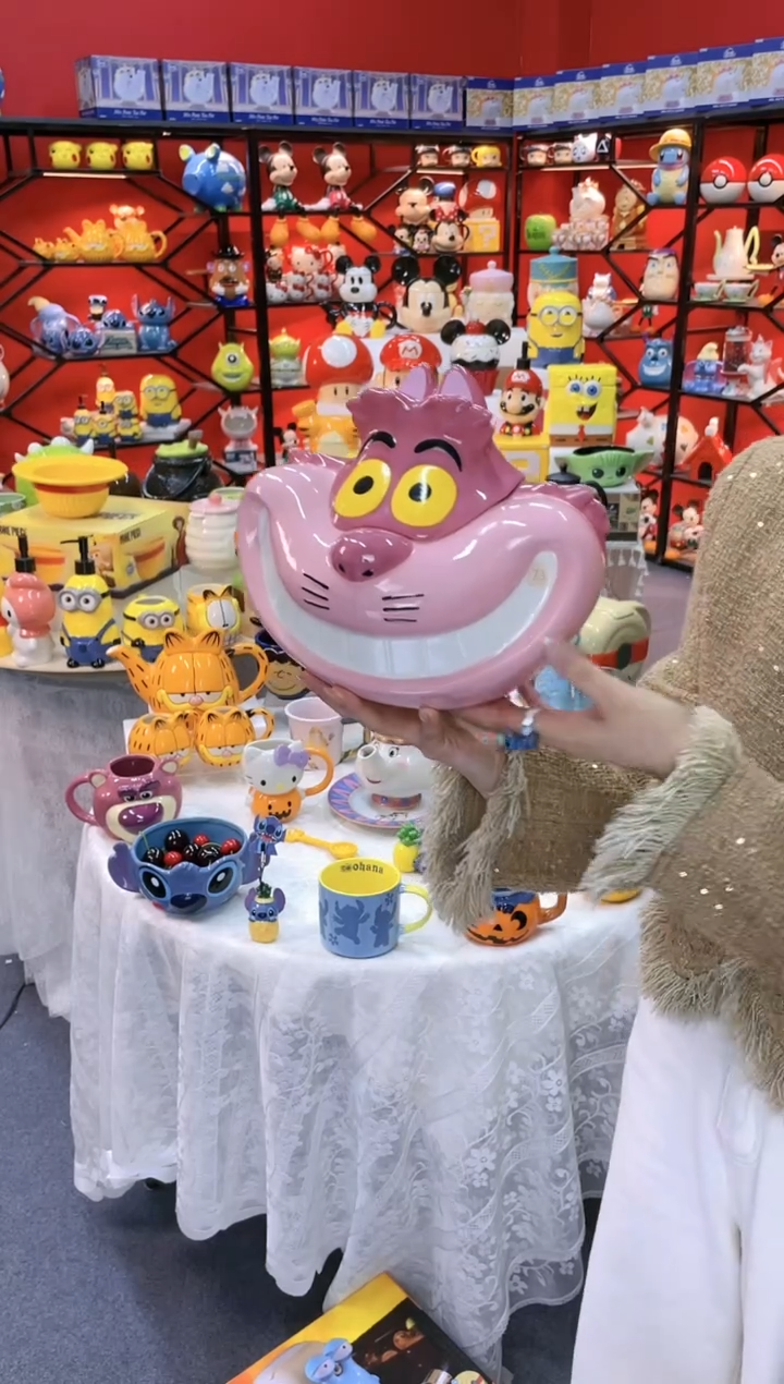 【闪购商品】.@@陶瓷柴郡猫储物罐