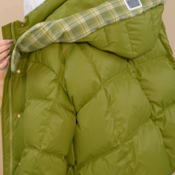 HW-香港海港版 高端格纹拼接原创设计羽绒服女