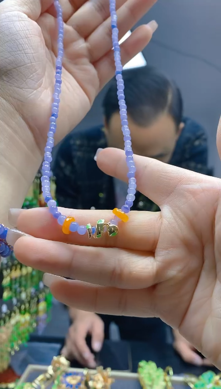 【闪购商品】翡翠耳饰合金214翡翠锁骨链