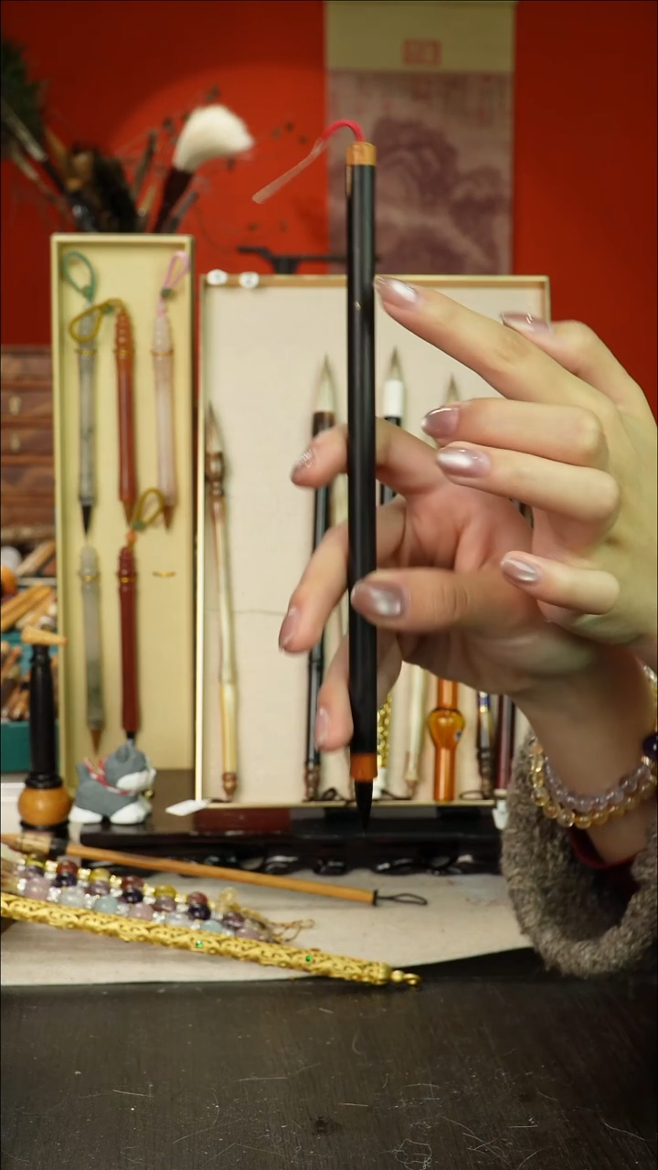 111号闪孤品高货毛笔链接 清水试笔 蘸墨不退