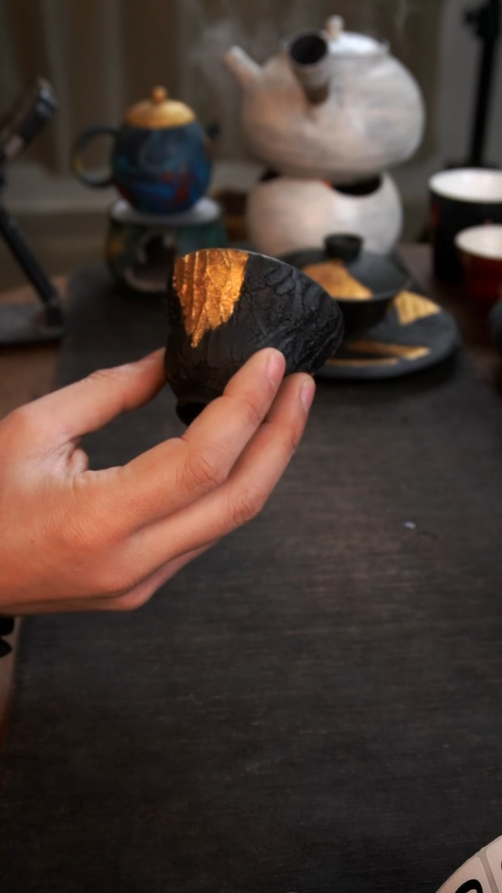 【闪购商品】其他大漆黑金杯014小康茶器