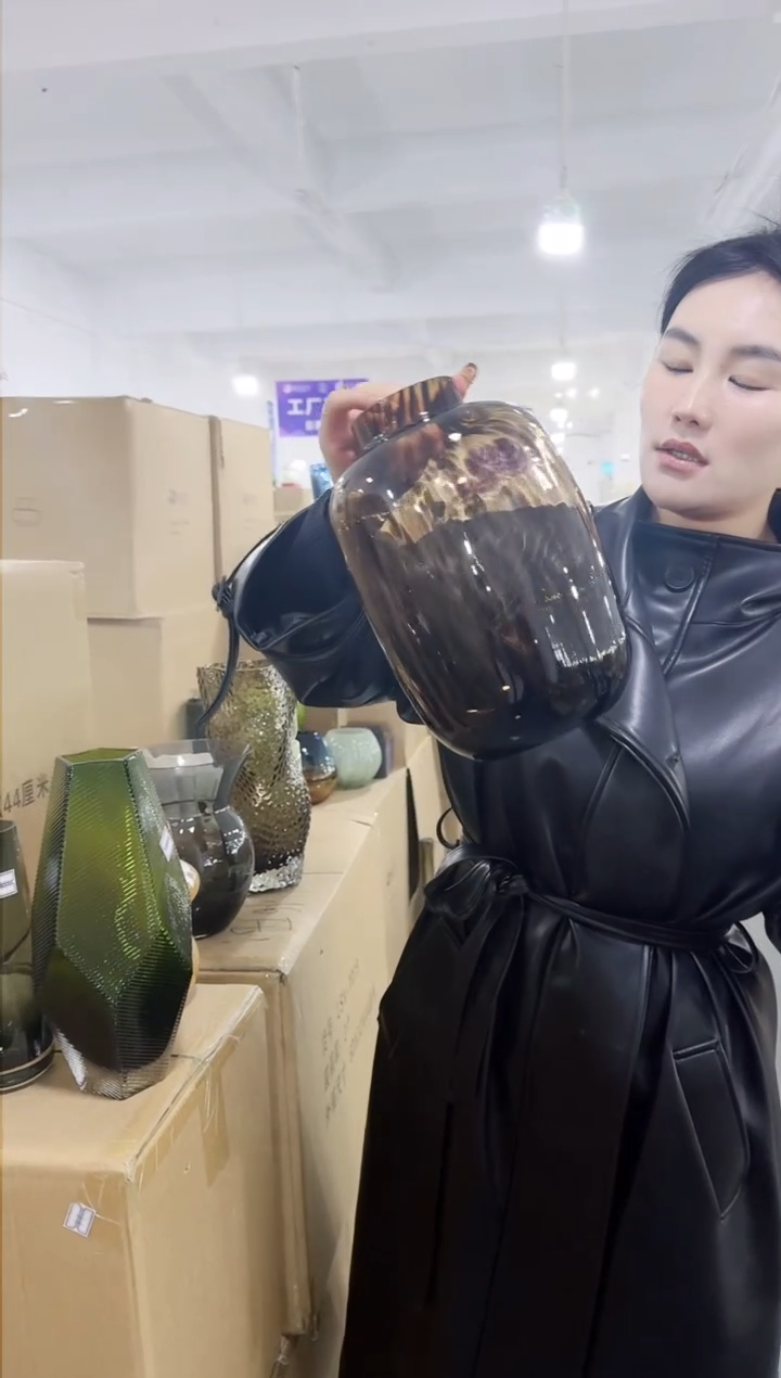 【闪购商品】无铅玻璃UU外贸花瓶微瑕-F6X7I