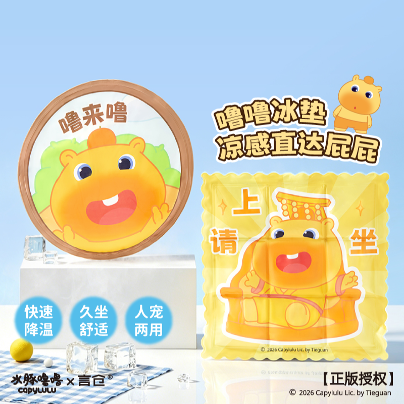 言仓水豚噜噜联名夏季凉感冰垫办公室教室降温坐垫生日礼物送女生