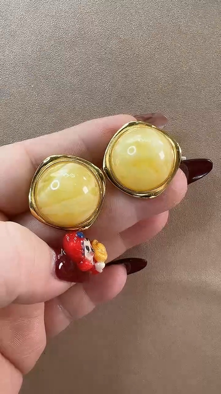 【闪购商品】琥珀耳饰未镶嵌耳环