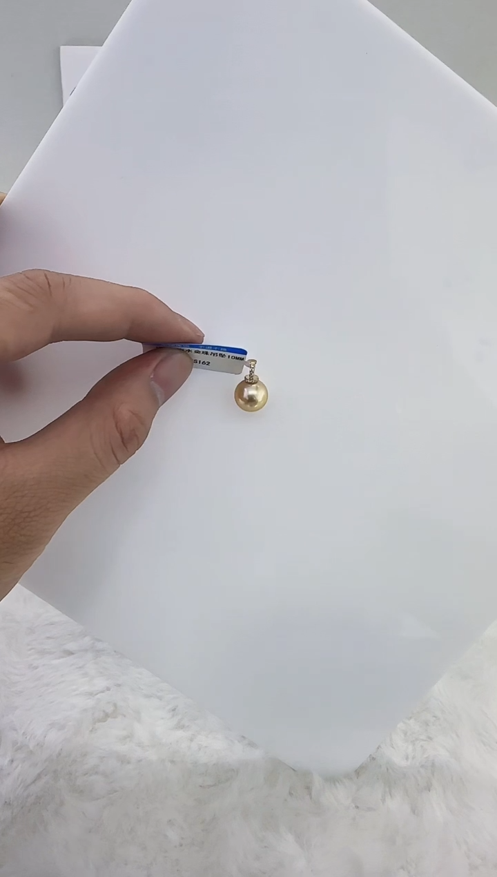 18K金镶嵌海水珍珠DA金珠吊坠10-11 ss162