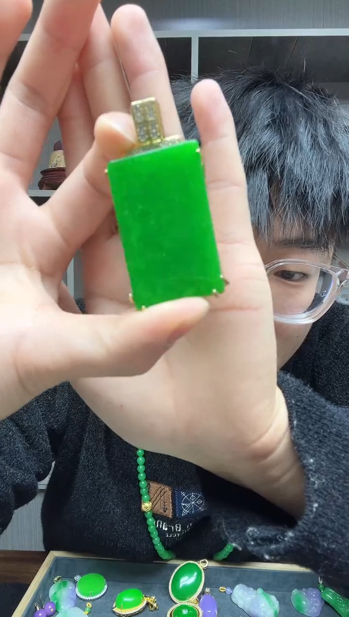 【闪购商品】翡翠项链14K金镶嵌吊坠
