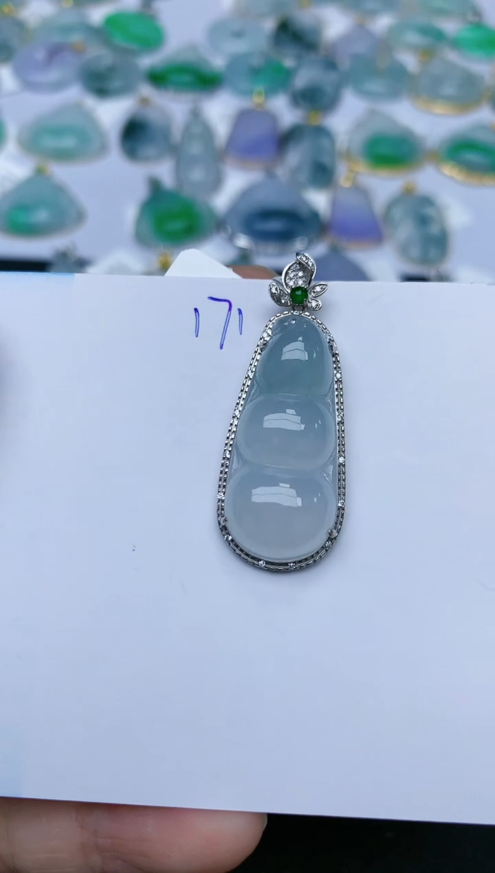 【闪购商品】翡翠颈饰18K金镶嵌天然翡翠A货    171