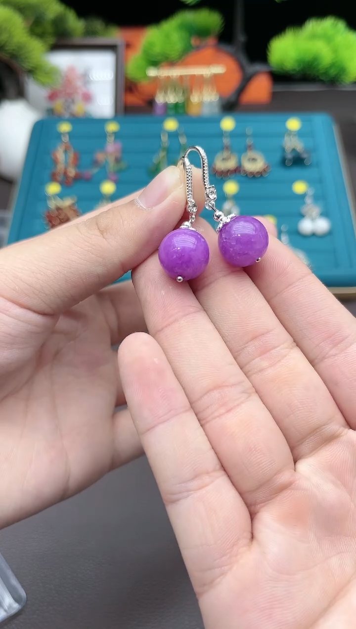 【闪购商品】玛瑙/玉髓耳钉银S925镶嵌328000