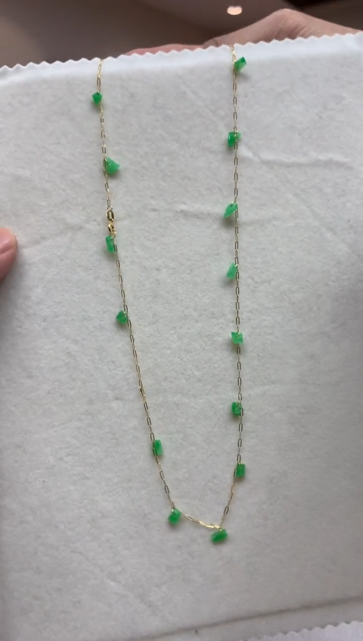【闪购商品】翡翠颈饰18K金镶嵌项链