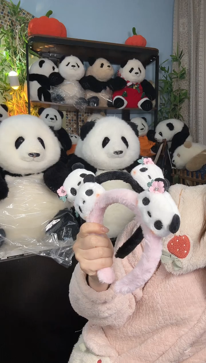 毛绒熊猫发箍2222