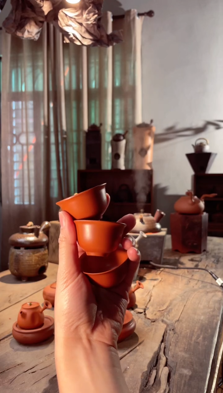 【闪购商品】壶潮州朱泥杯小号功夫杯25cc3个 可养