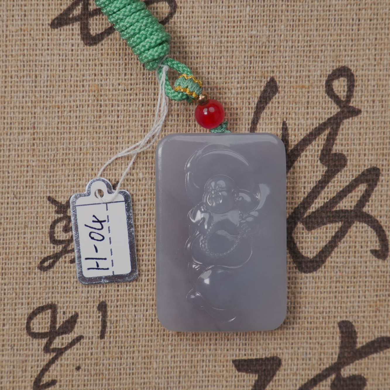 (H-04)和田玉挂件烟紫佛