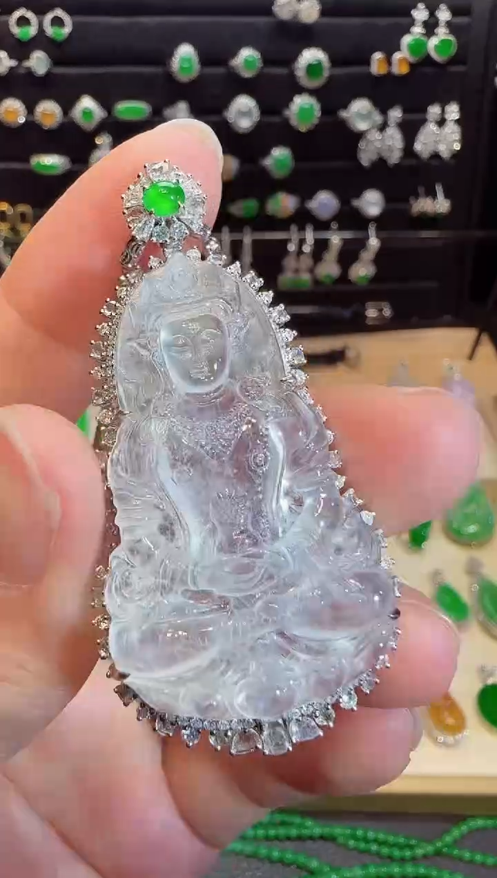 【闪购商品】翡翠18K金镶嵌吊坠(不含链)一