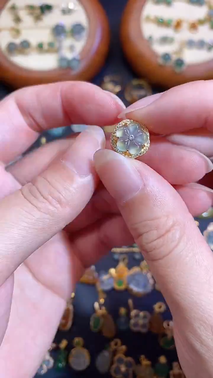 翡翠银S925镶嵌颈饰天然A货翡翠