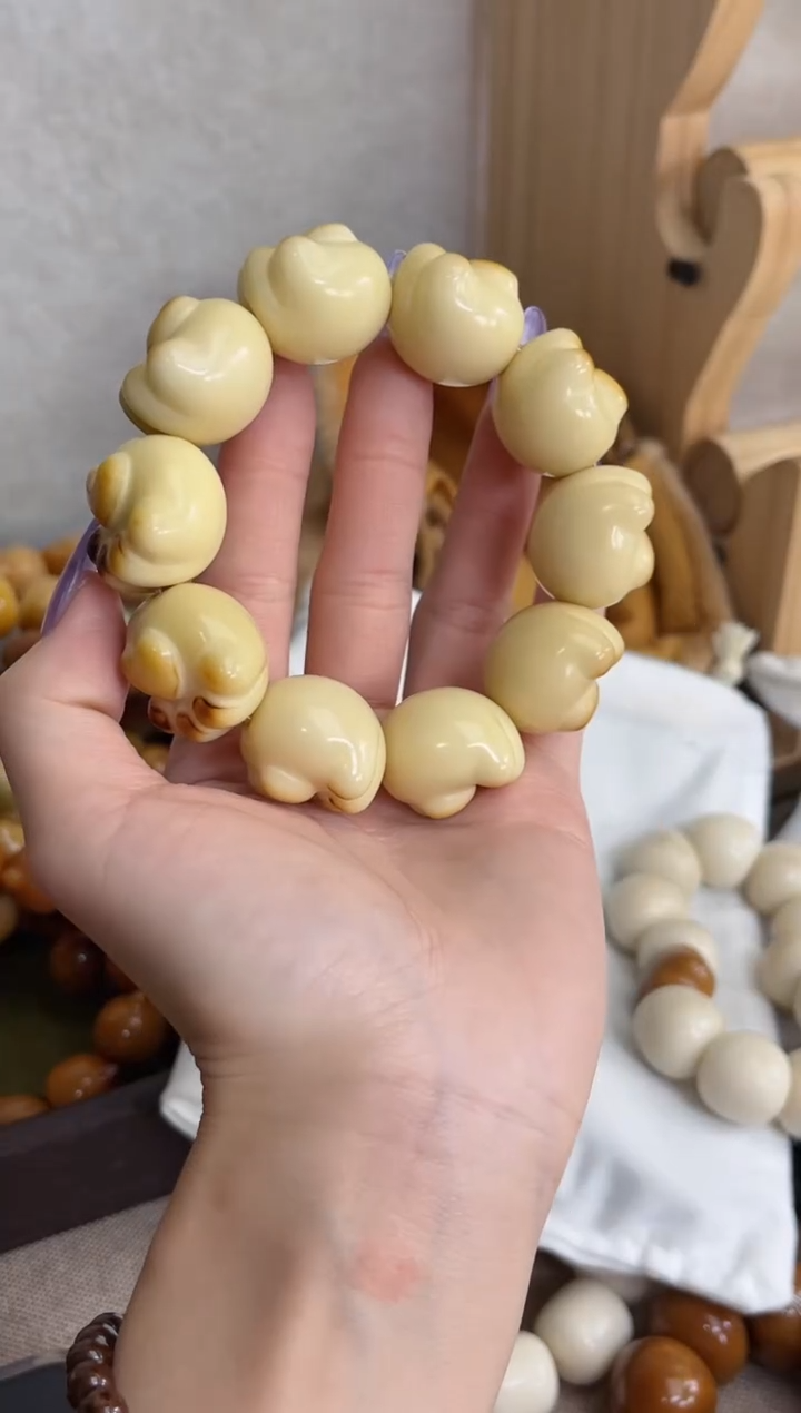 菩提根/象牙果手串象牙果猫爪24瑕疵不补