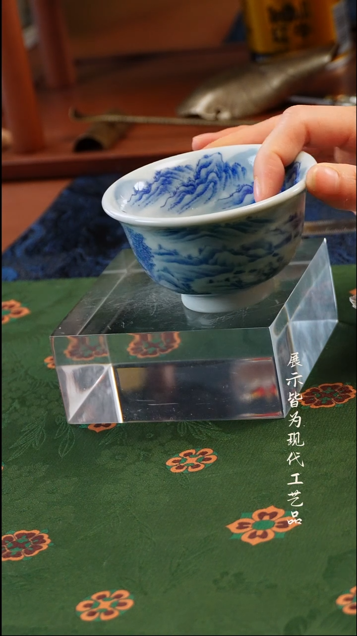 摆件陶柚野福利重工山水压手杯