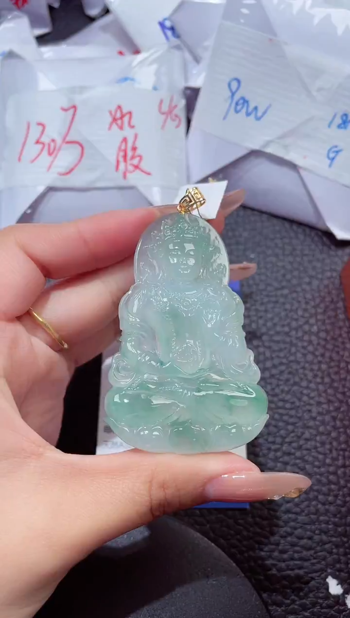 颈饰18K金镶嵌翡翠296