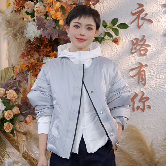 【橙蜜客】碧波海盐 高级时尚保暖休闲百搭鸭绒羽绒服2554Y000732