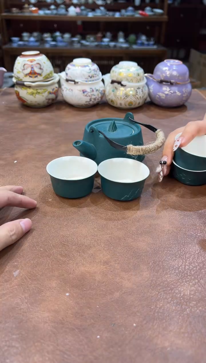 真的很便宜超好看会开片的旅行茶具