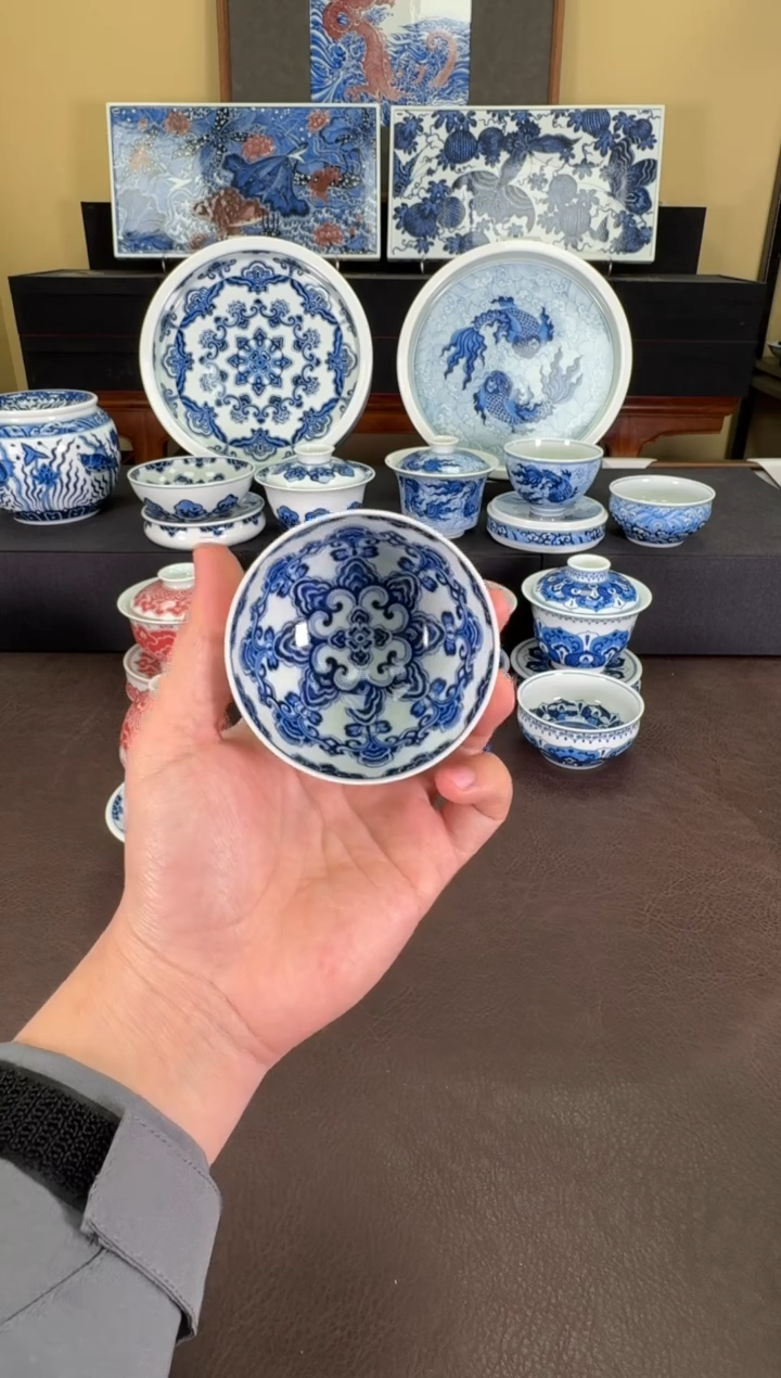 【闪购商品】羿器窑星空宝相纹鸡心杯