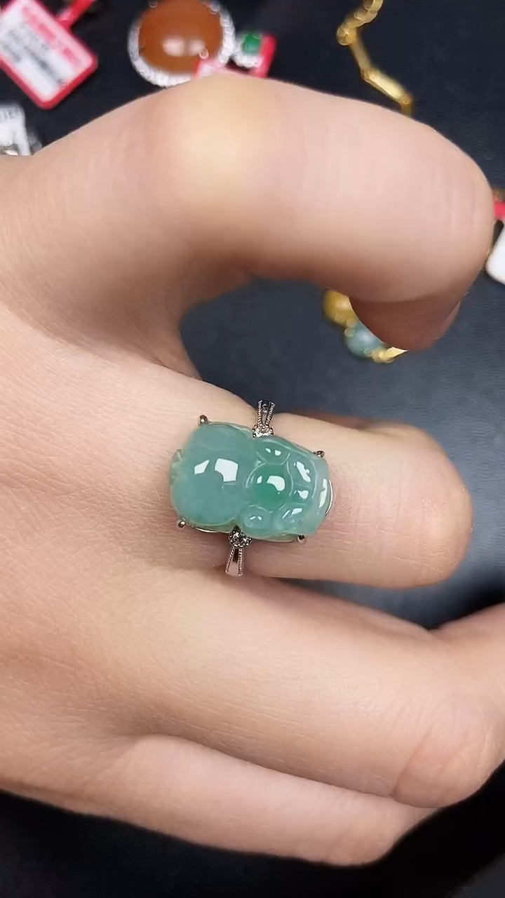 银S925镶嵌戒指翡翠2460