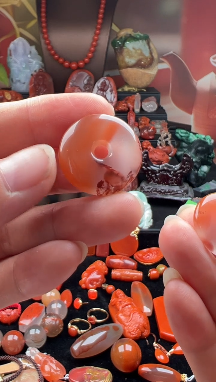 未镶嵌平安扣南红玛瑙海***朵平安扣