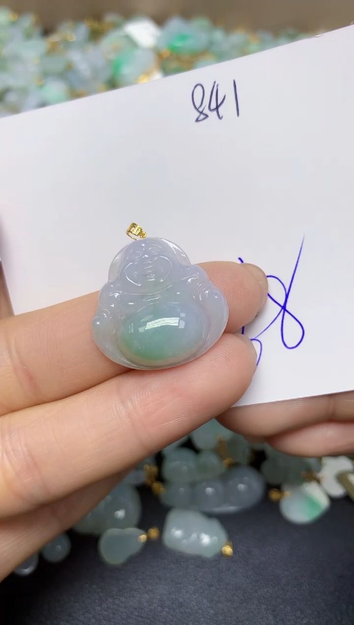 【闪购商品】翡翠挂件18K金镶嵌 天然翡翠A货