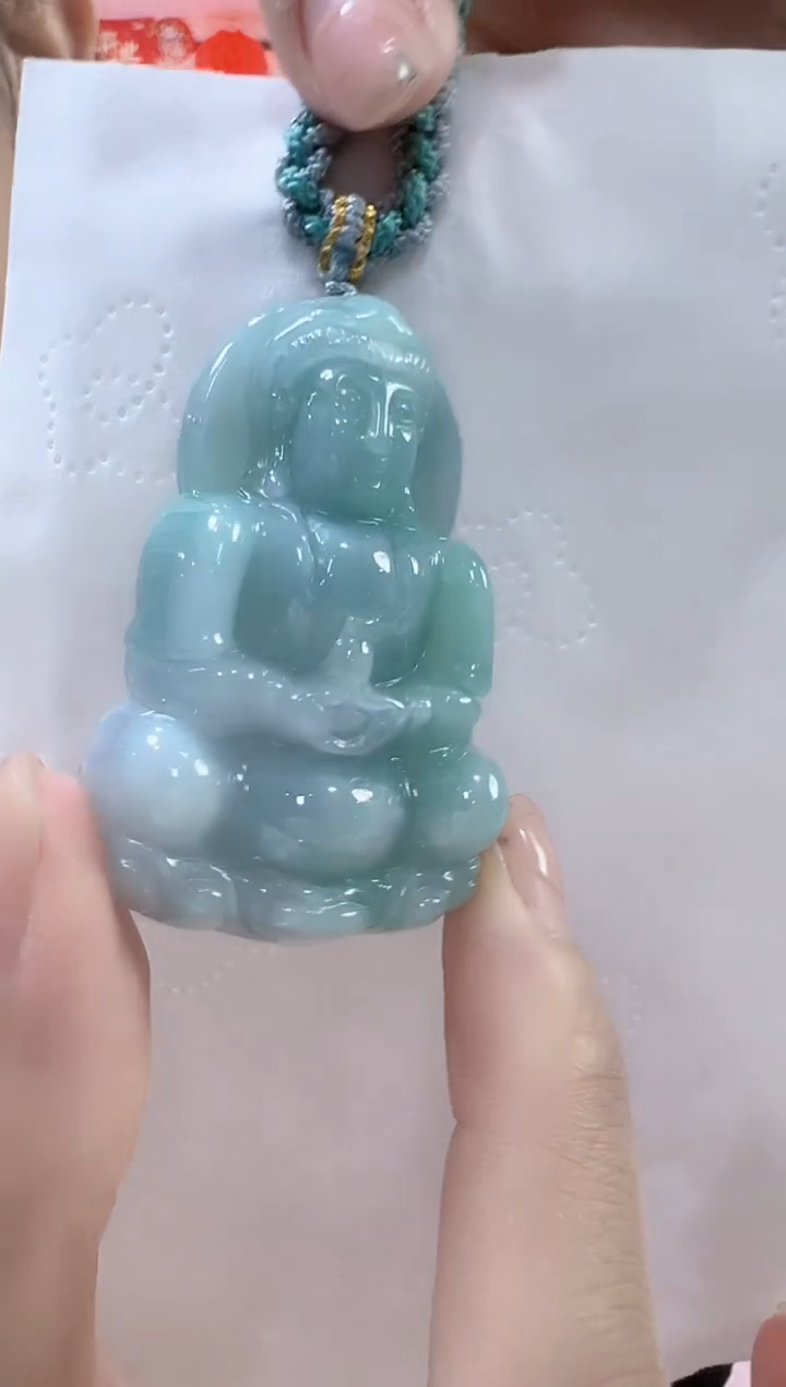 【闪购商品】翡翠颈饰未镶嵌孤品观音宽36高53厚12