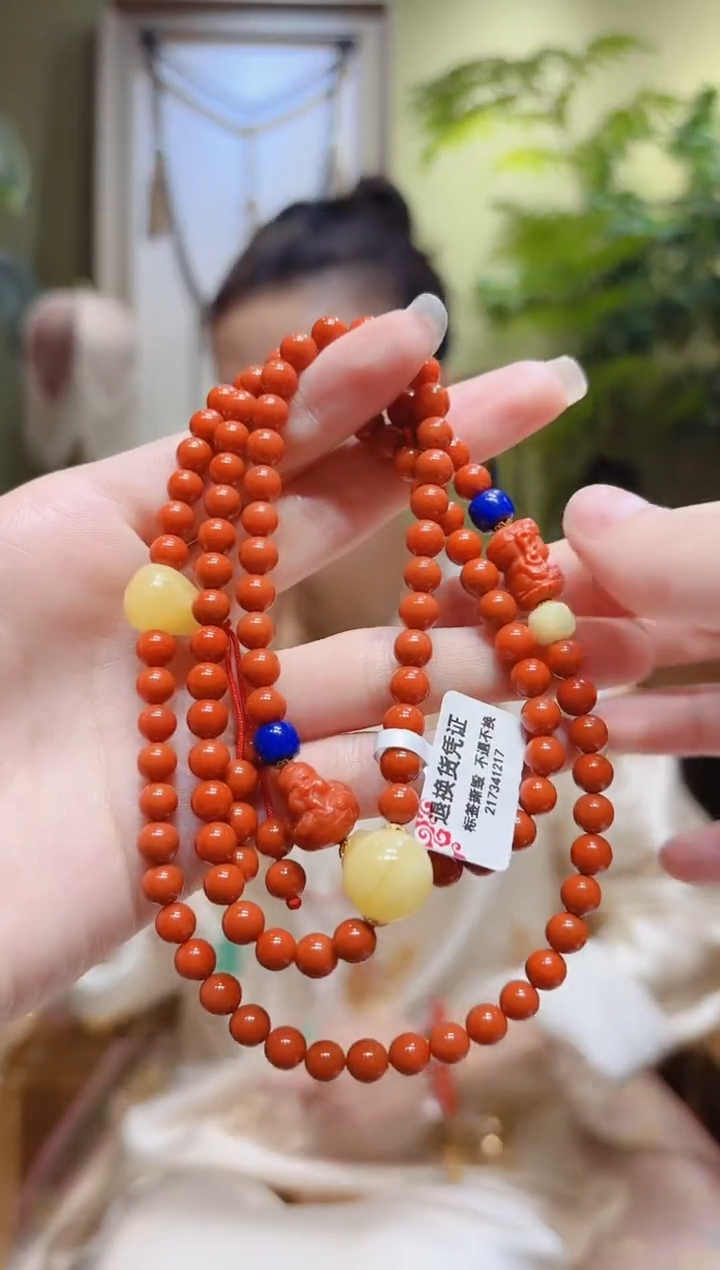 【闪购商品】南红玛瑙项链未镶嵌蜜蜡三通南红度母项链