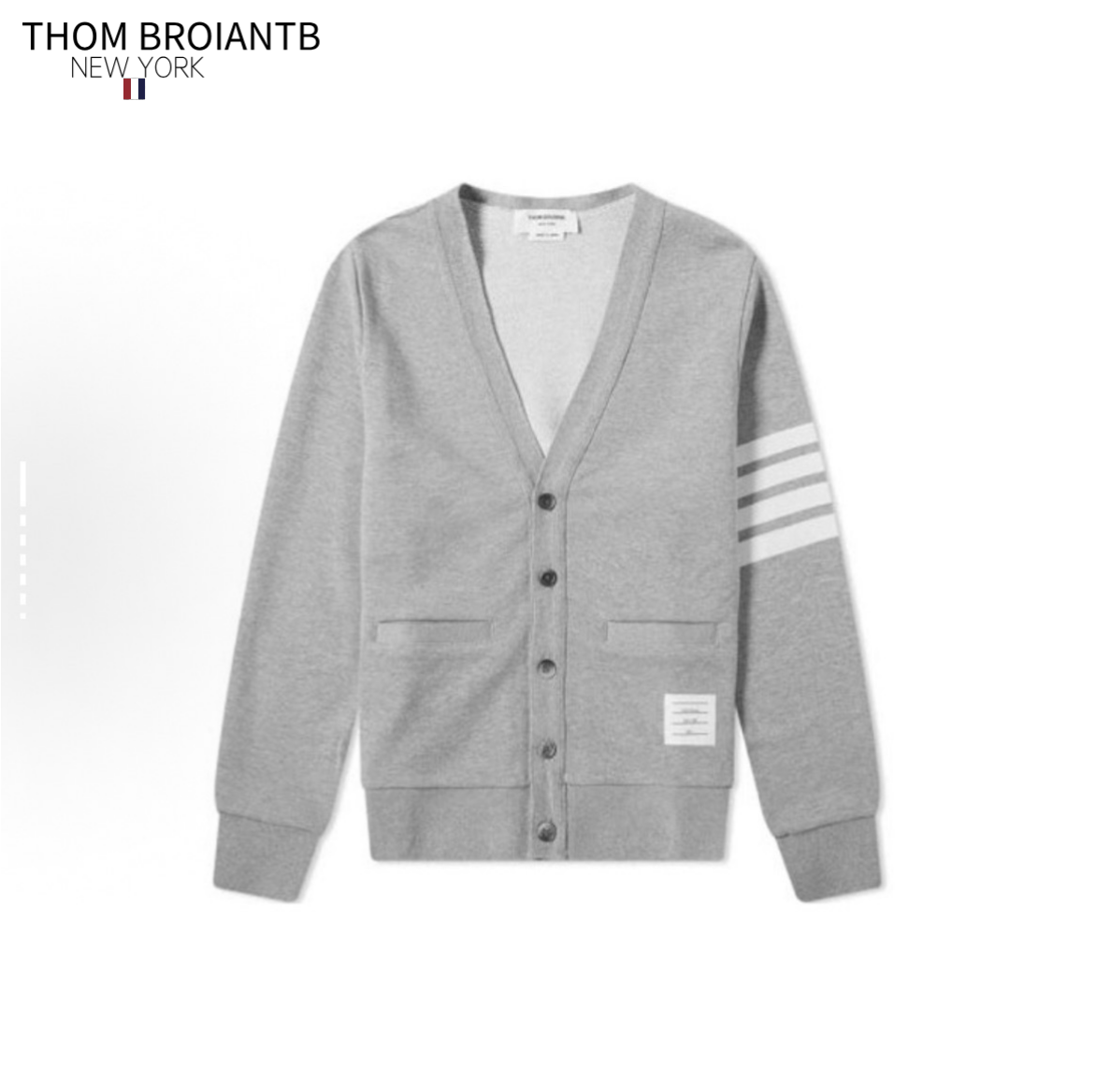 THOM BROIANTB【官方正品】汤姆布郎徽标LOGO撞色条纹印花针织开衫