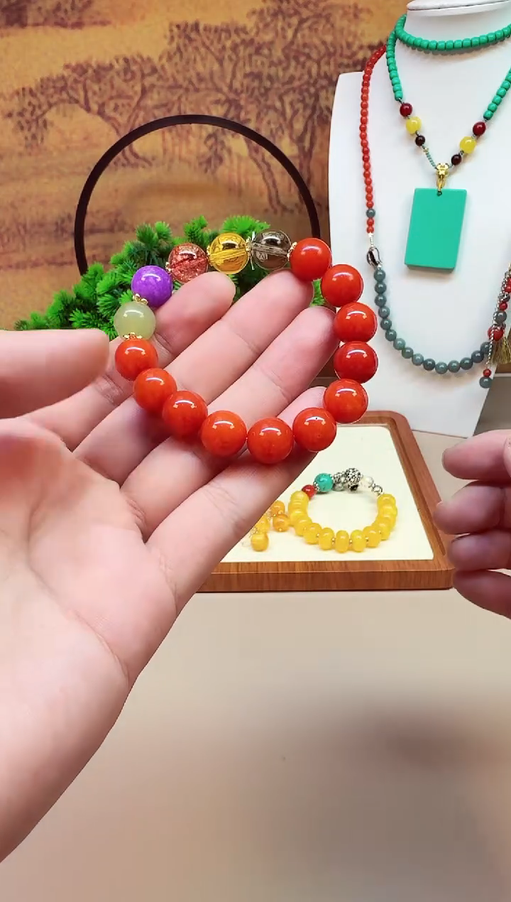 手链14K金镶嵌南红玛瑙S418