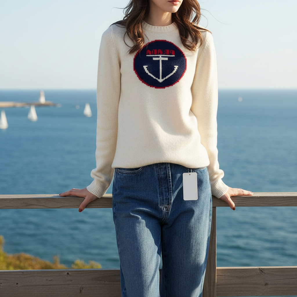 未使用 Prada/普拉达 圆领羊毛针织衫 米色/40