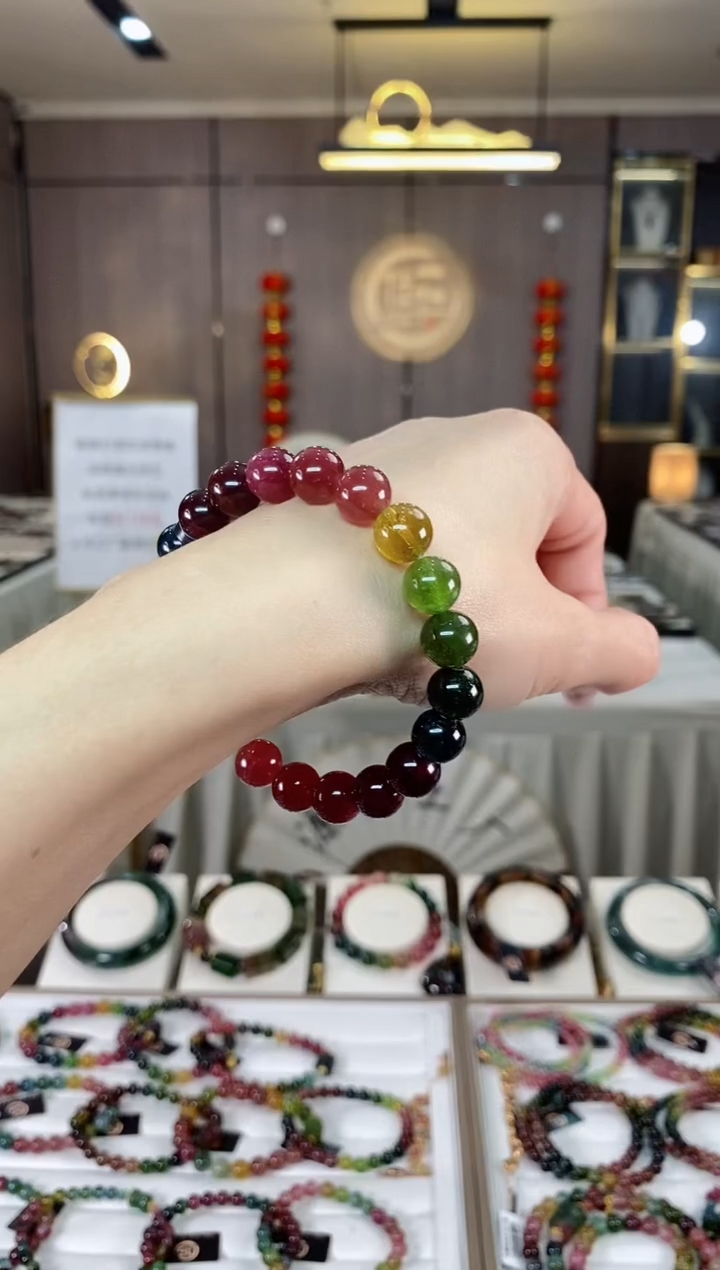 【闪购商品】碧玺单圈手串9.6mm+未镶嵌（多样性发一条）hon