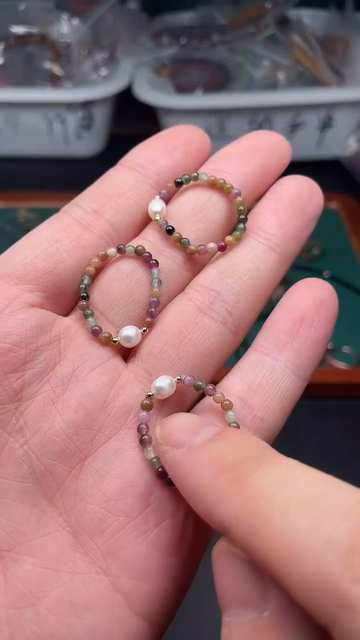 碧玺戒指未镶嵌多样性发货拍一发一