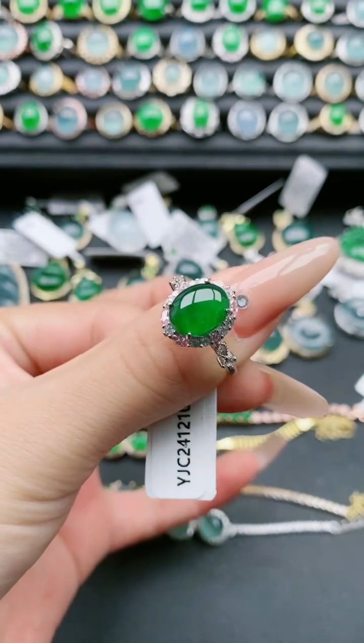 【闪购商品】翡翠戒指银S925镶嵌111111