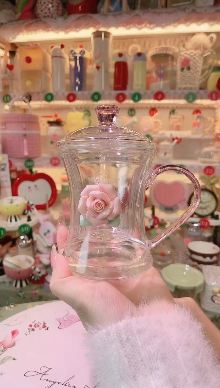 【闪购商品】摆件玫瑰泡茶杯品质好，发货快，放心拍