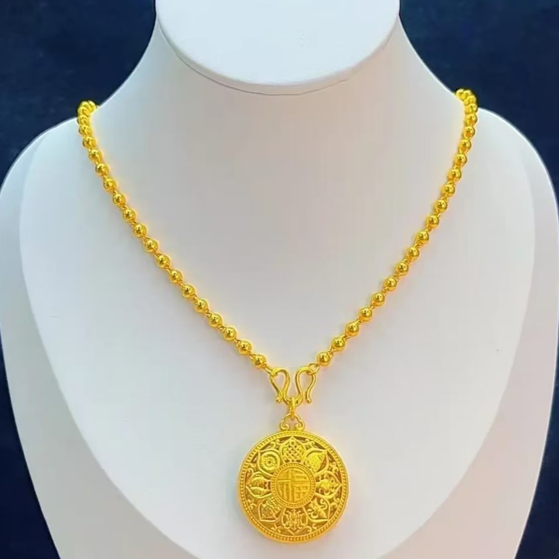 福韵天玺 铜合金项链 顺丰包邮《韵系列》八宝罗盘圆珠项链饰品