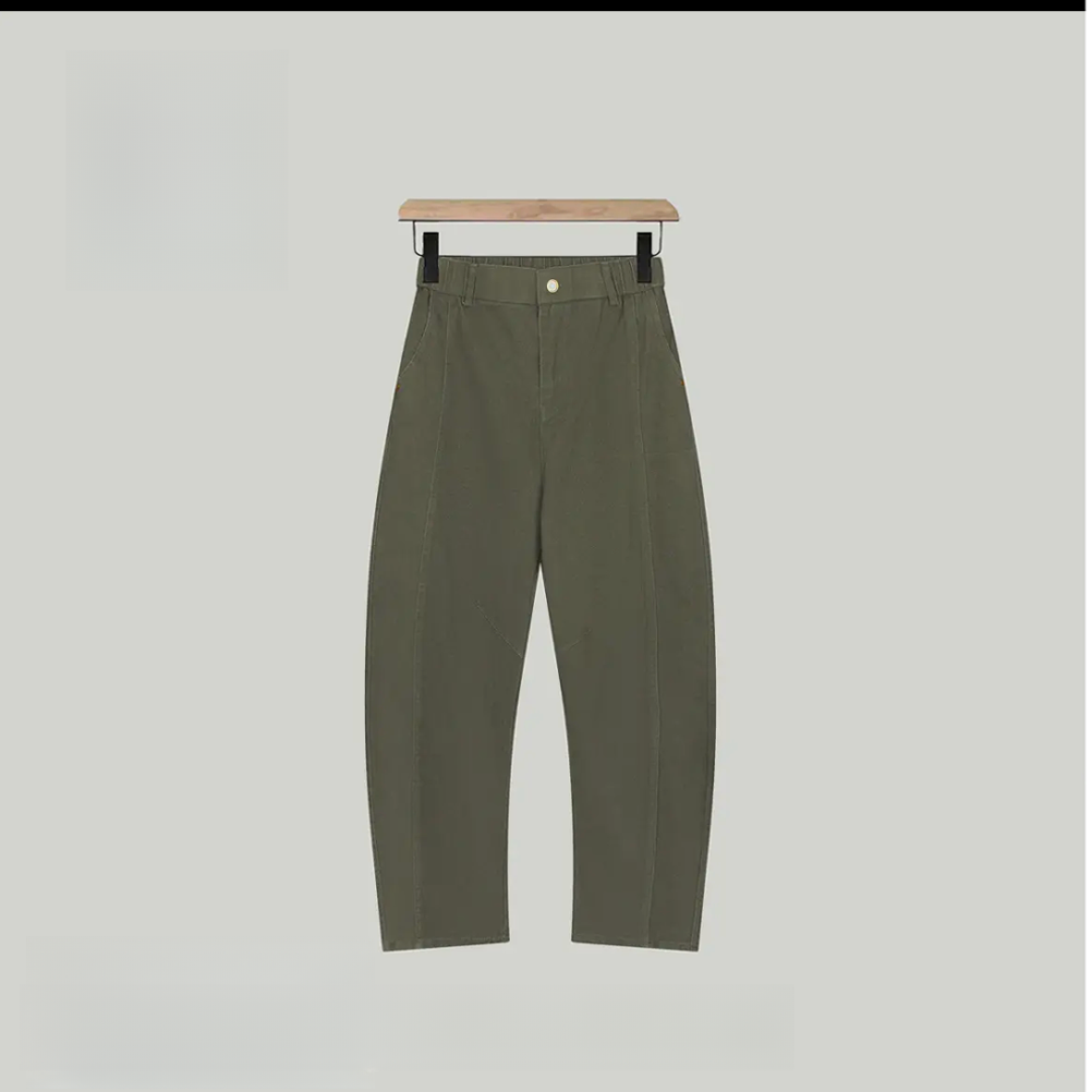 宽松秋冬纯棉拼接极简风宽松型中腰休闲裤男士休闲裤休闲长裤