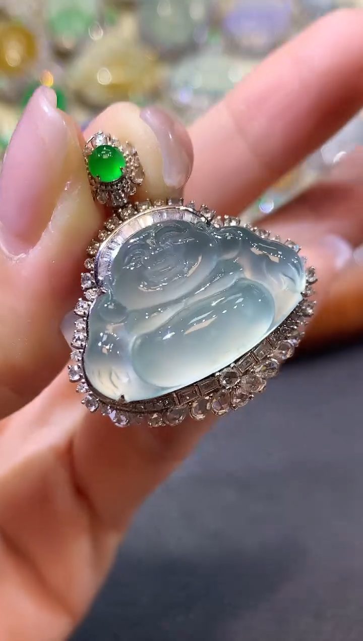 【闪购商品】翡翠吊坠(不含链)18K金镶嵌D32