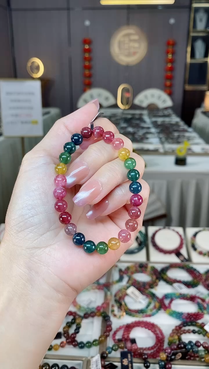 未镶嵌老矿碧玺单圈手串7mm+碧玺hon多样性发货一条