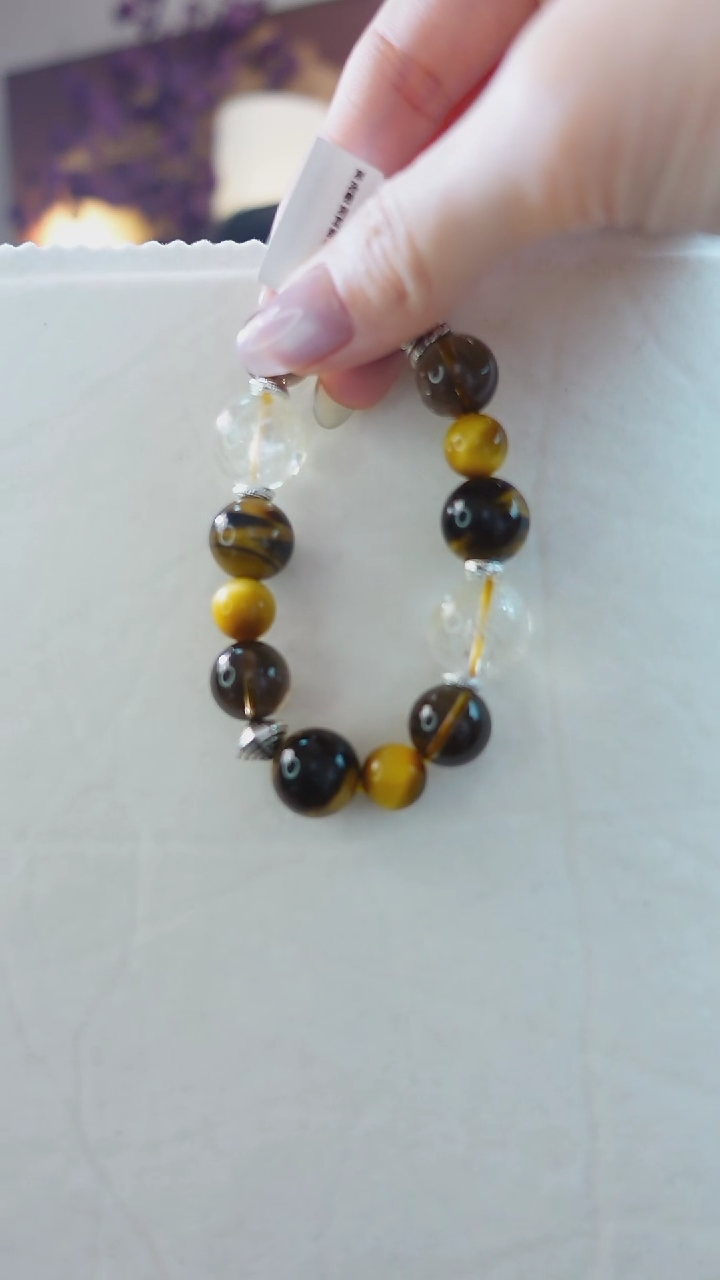【闪购商品】水晶手串未镶嵌虎眼石黄阿赛茶晶