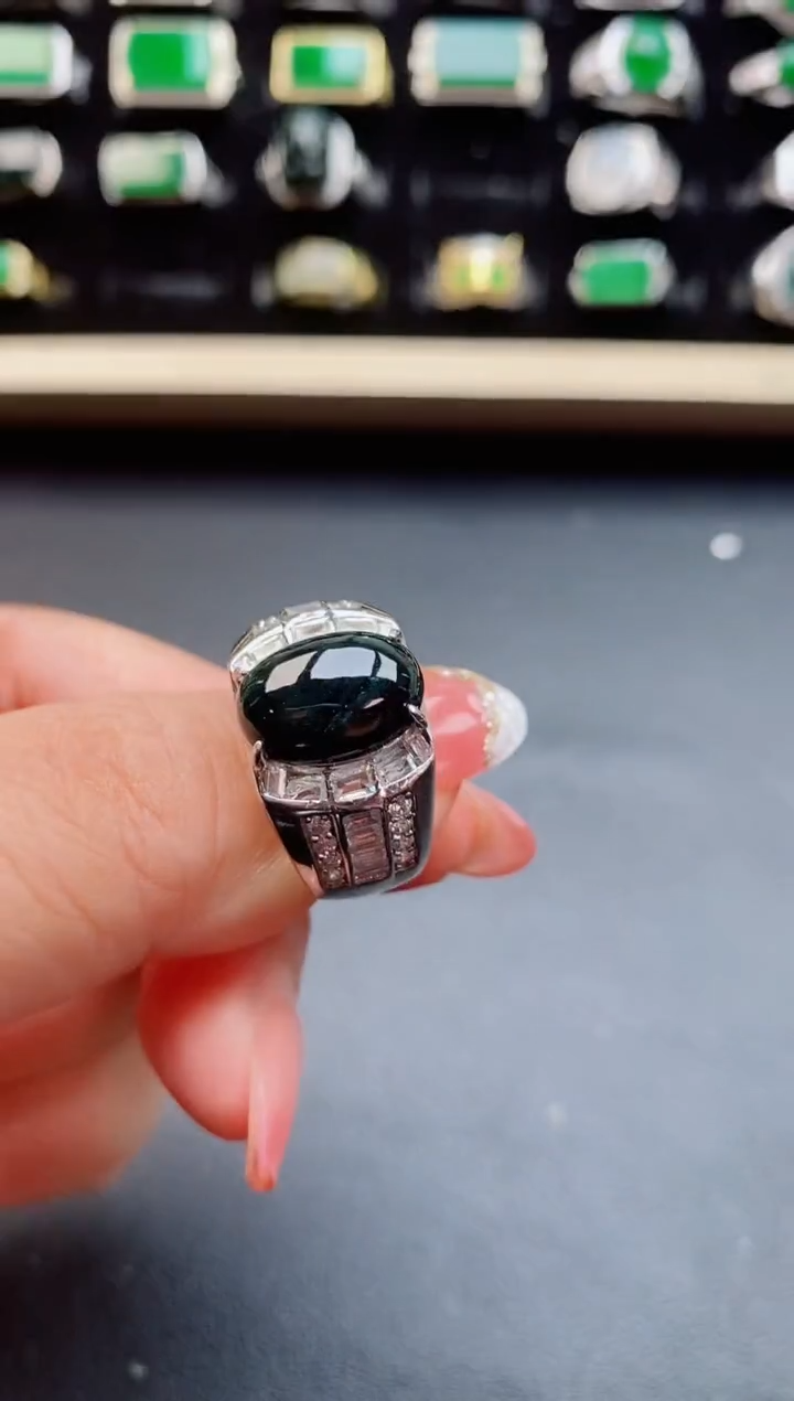 【闪购商品】翡翠戒指银S925镶嵌5080505