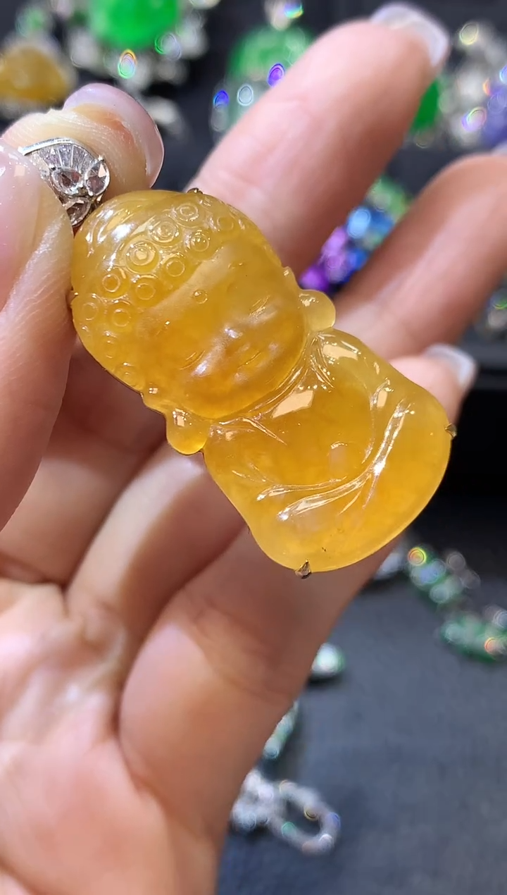 【闪购商品】翡翠吊坠(不含链)18K金镶嵌D33